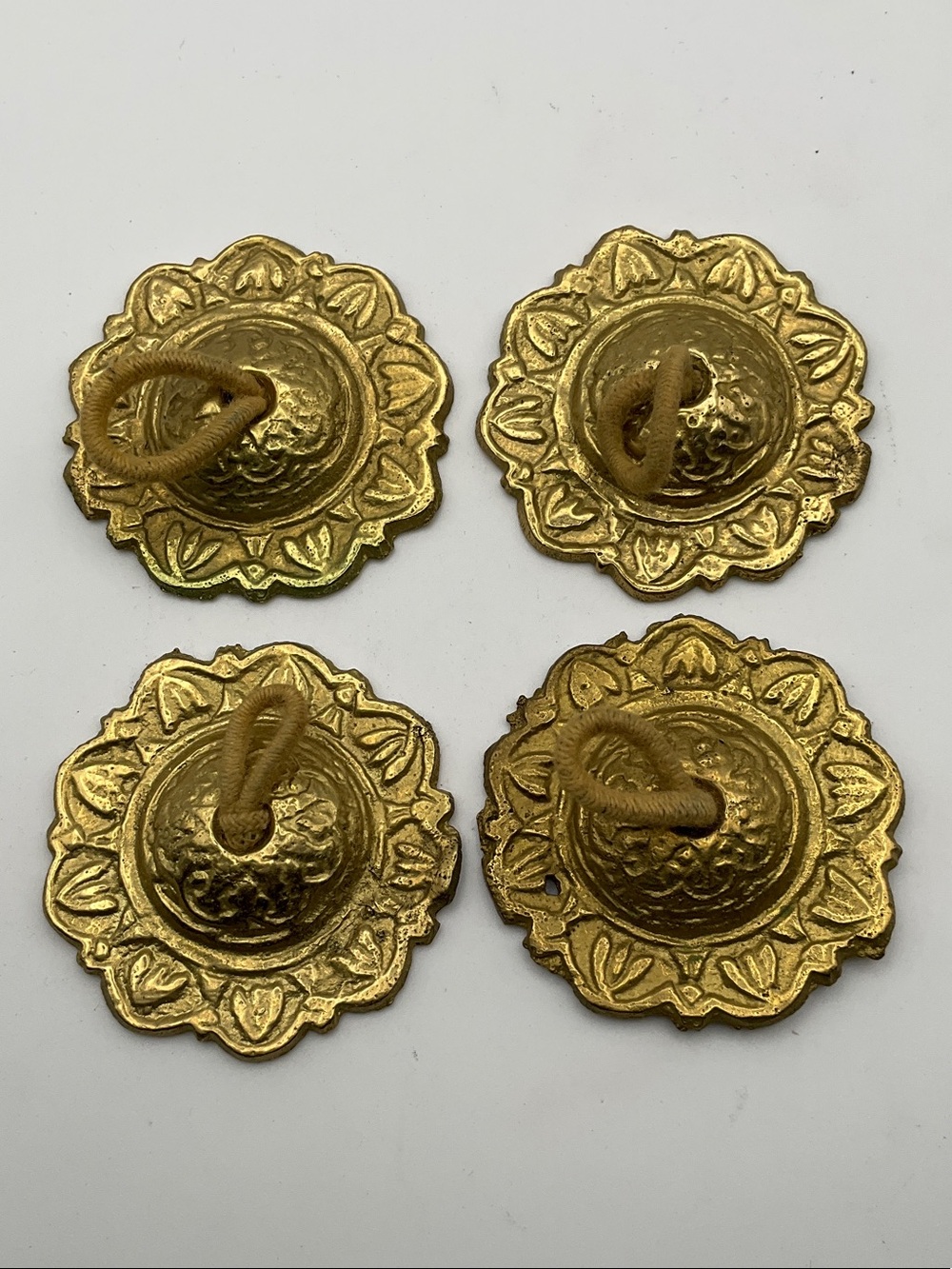 Decorative Brass Finger Cymbals- Set of 4